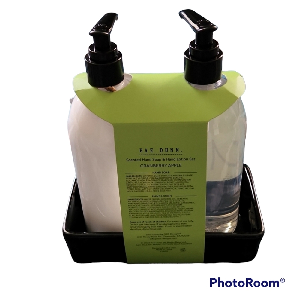 Rae Dunn Cranberry Apple Hand Soap and Lotion Halloween theme set - Picture 2 of 2